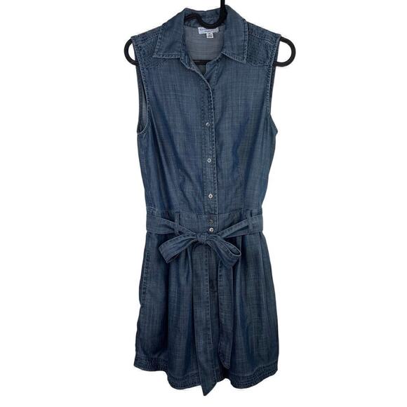 Current Air by Anthropologie Lyocell Blue Chambray Sleeveless Romper Size XS - Picture 1 of 8